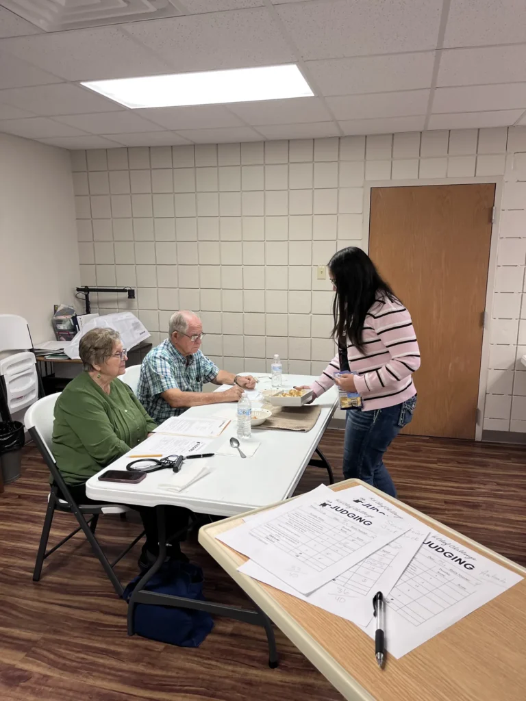 Judges taste and score soup, stew and gumbo entries at the Bradley County Kid Chef Challenge.