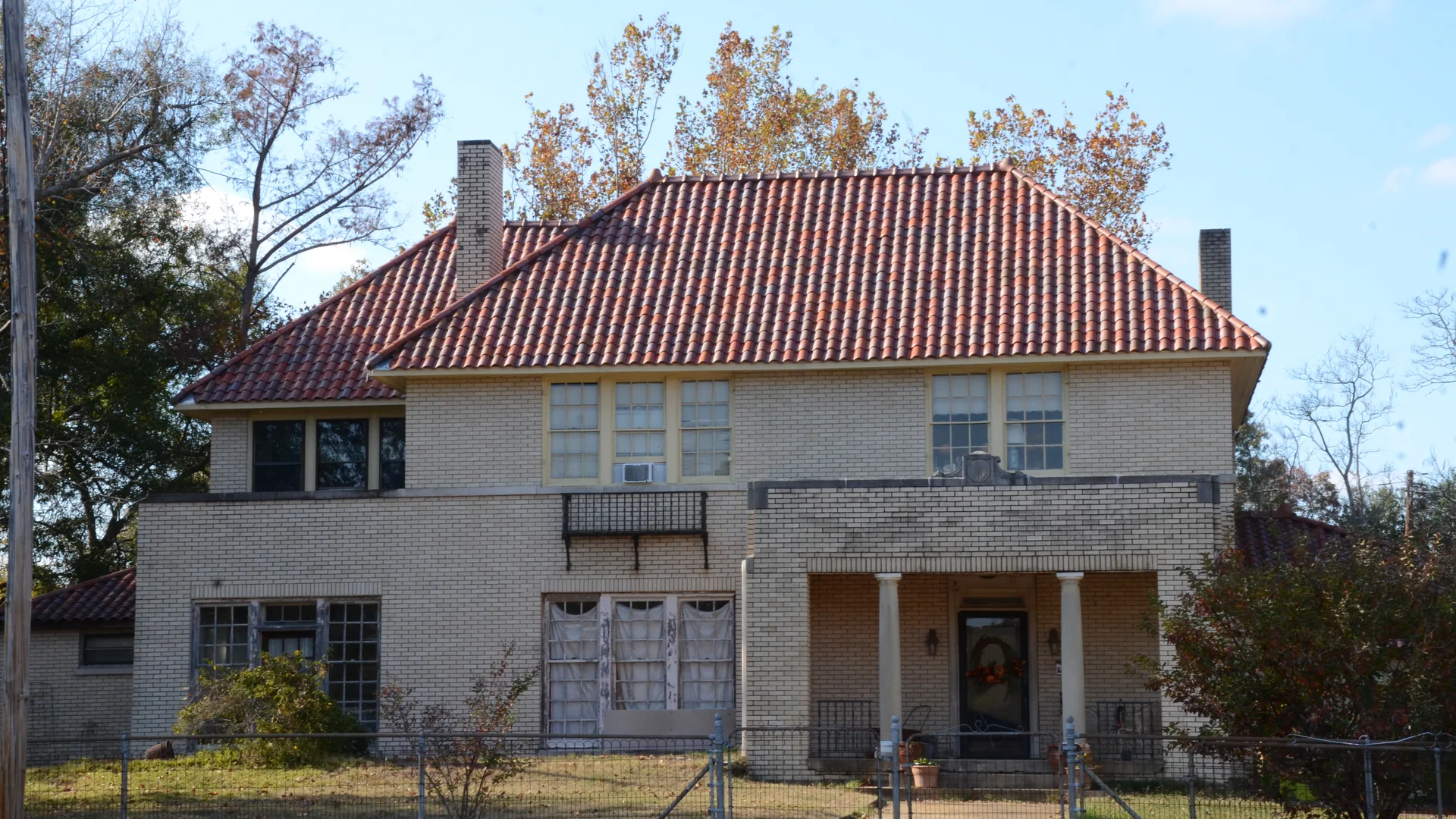 The D. McDonald House, a two-story brick home in Smackover, Arkansas.