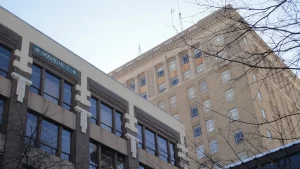 The Donaghey Plaza office buildings in downtown Little Rock, home of the Arkansas Department of Human Services.