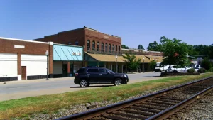 Downtown street scene in Dumas, Arkansas