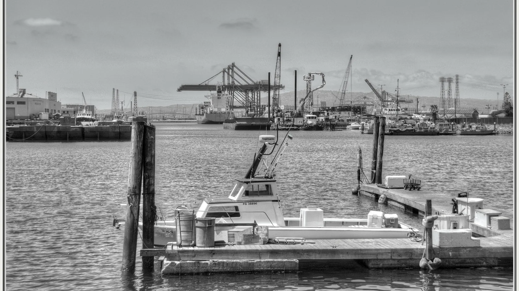 Pier D along the waterfront in Long Beach, California