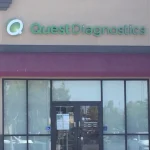 Quest Diagnostics patient service center storefront in Manteca, California.